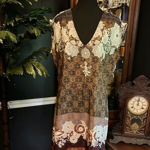 Bohemian V-Neck Dress with Intricate Patterns